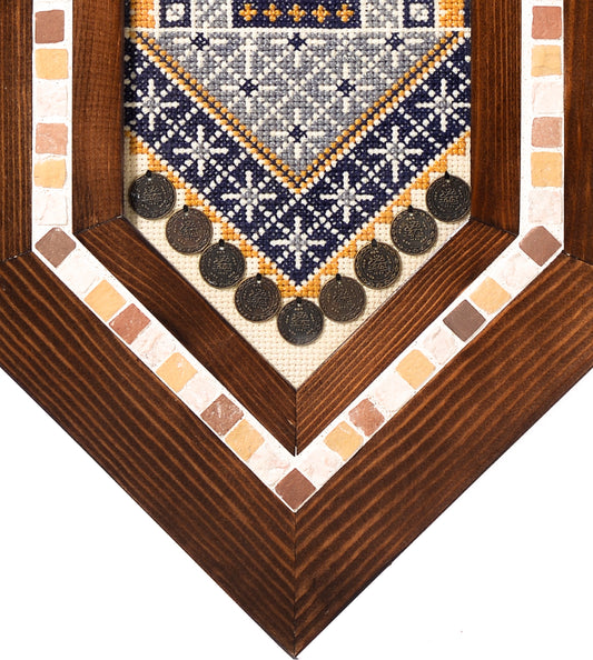 Tatreez Pattern Framed Wall Hanging