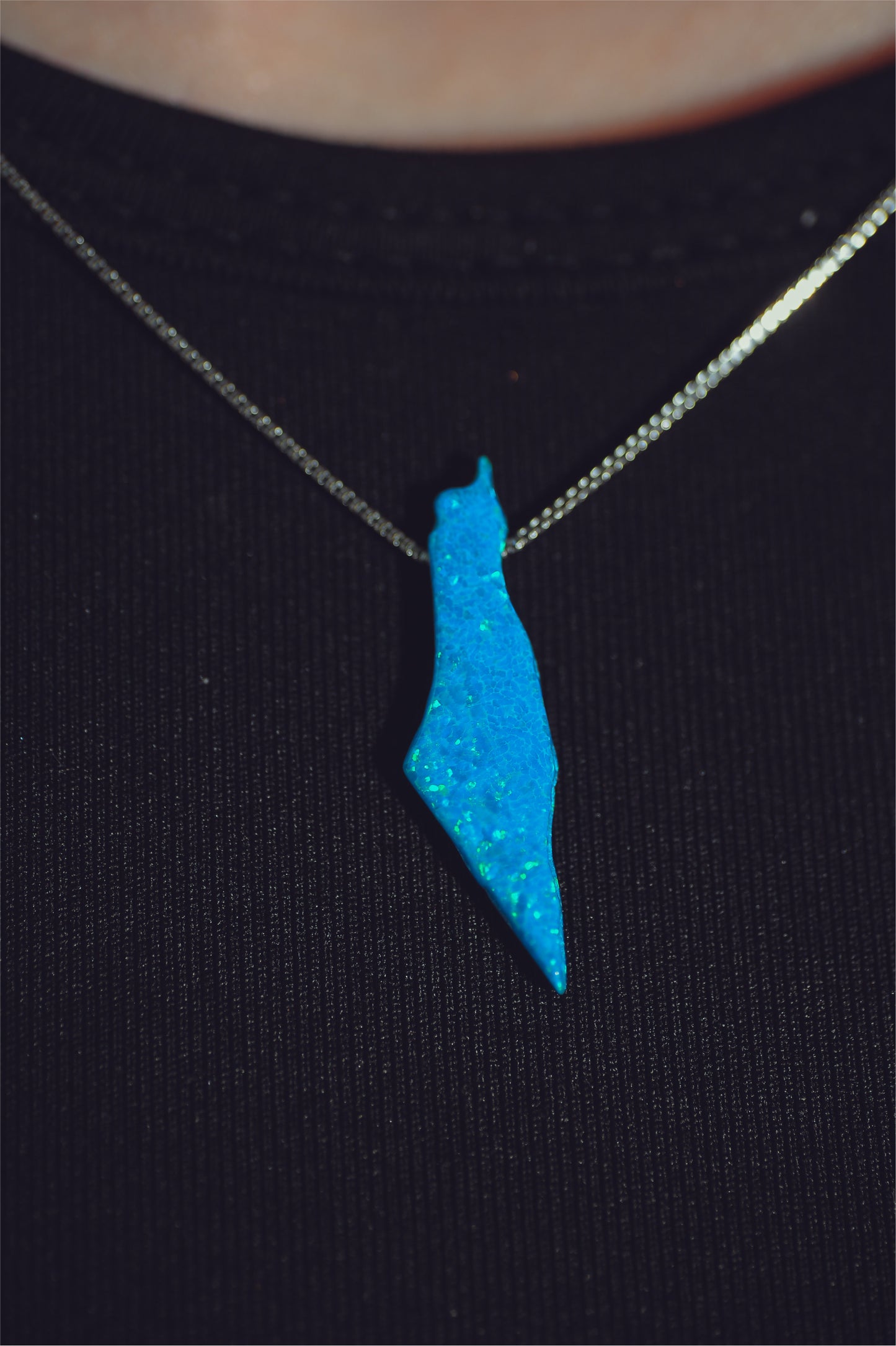Opal Palestine Map Necklace