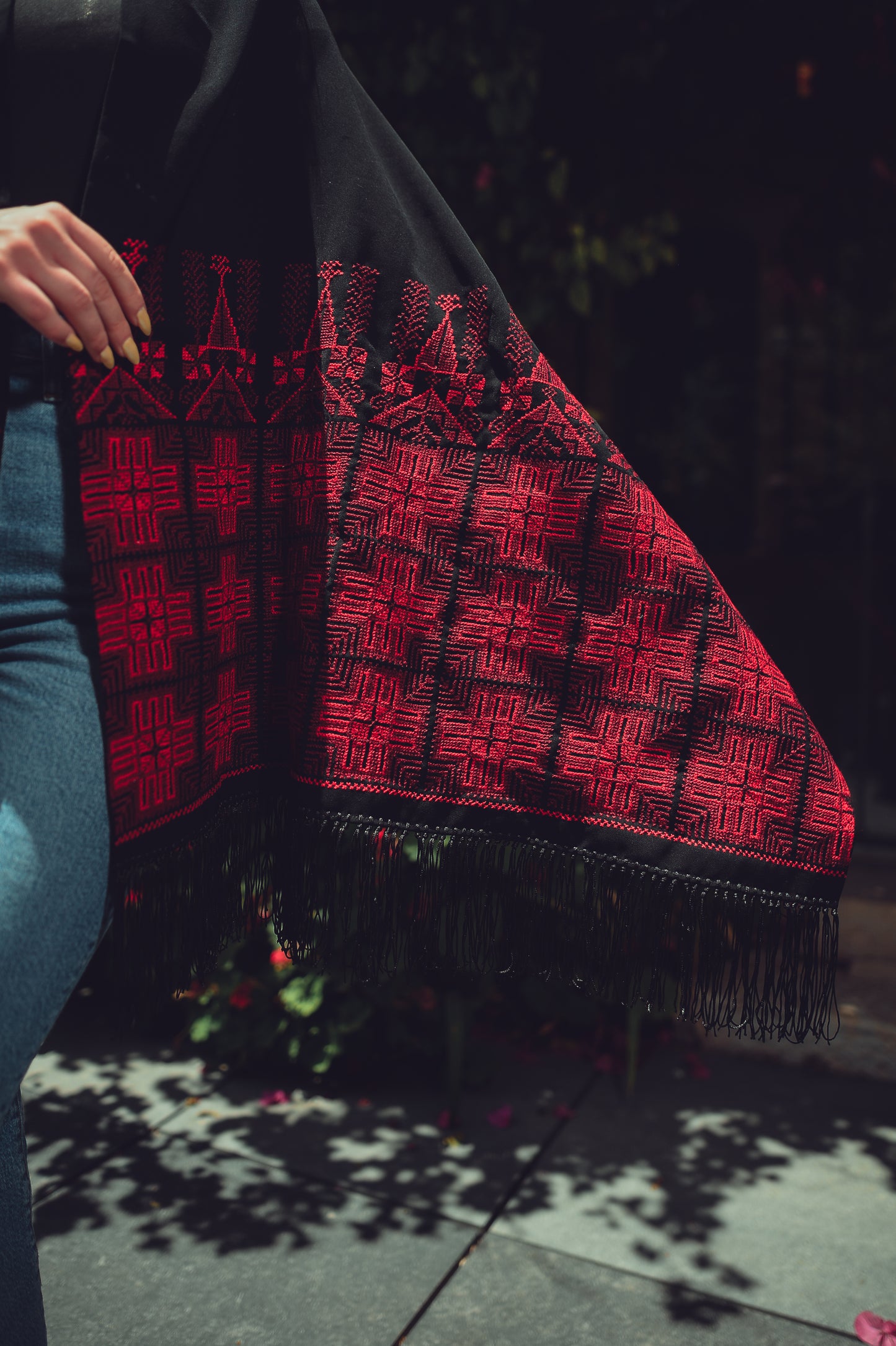 Hand-Embroidered Rectangular Shawl