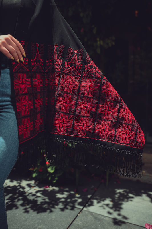 Hand-Embroidered Rectangular Shawl