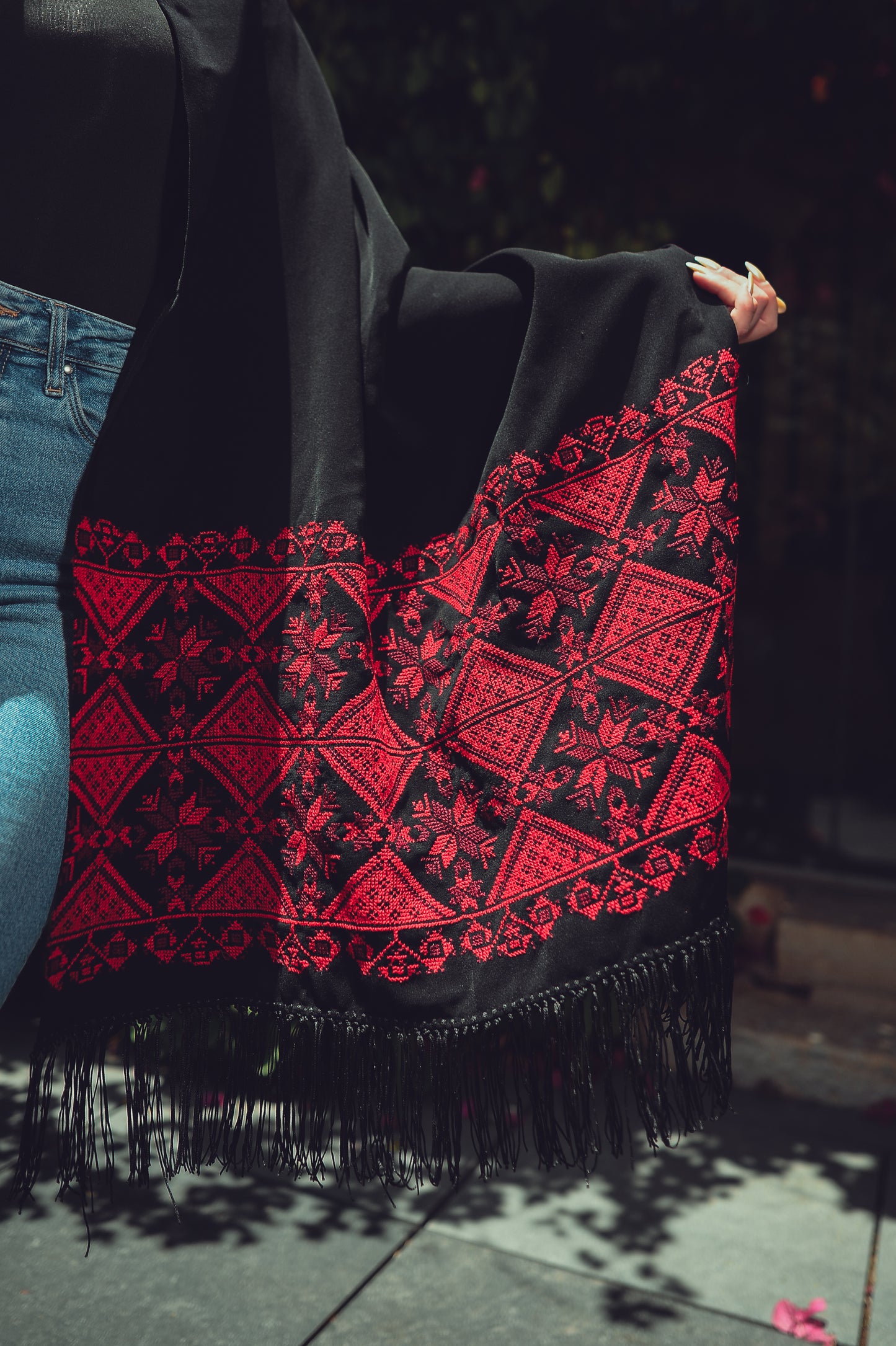 Hand-Embroidered Rectangular Shawl