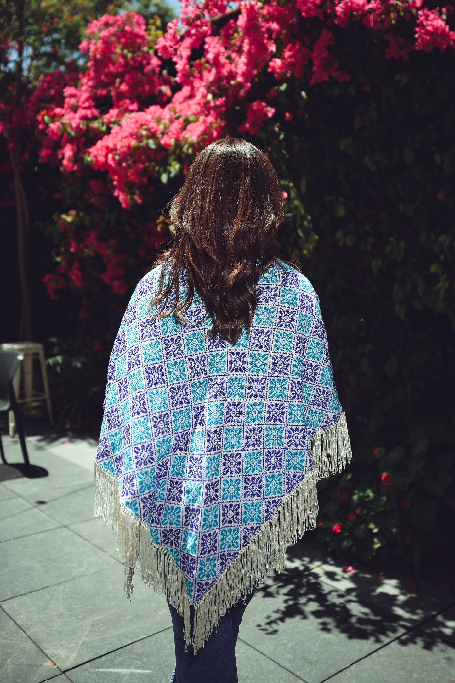 Hand-Embroidered Triangular Shawl