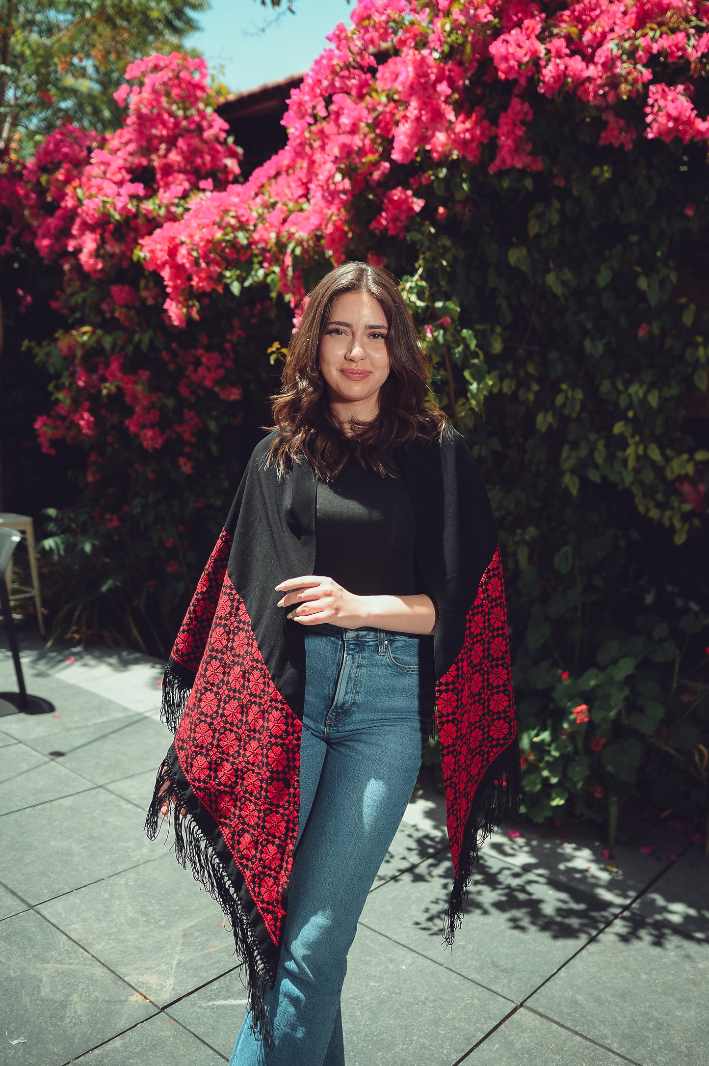 Hand-Embroidered Triangular Shawl