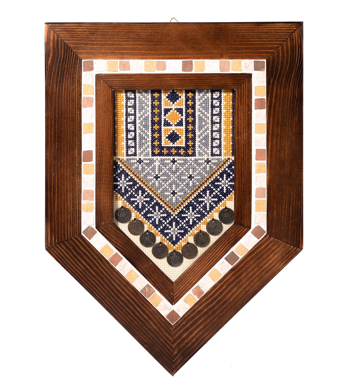 Tatreez Pattern Framed Wall Hanging
