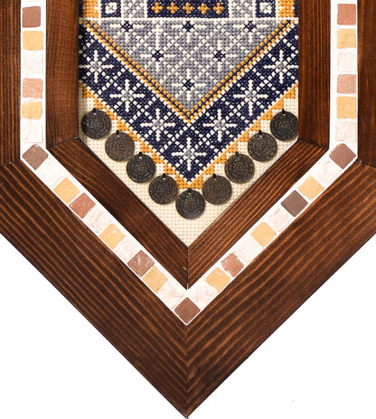 Tatreez Pattern Framed Wall Hanging