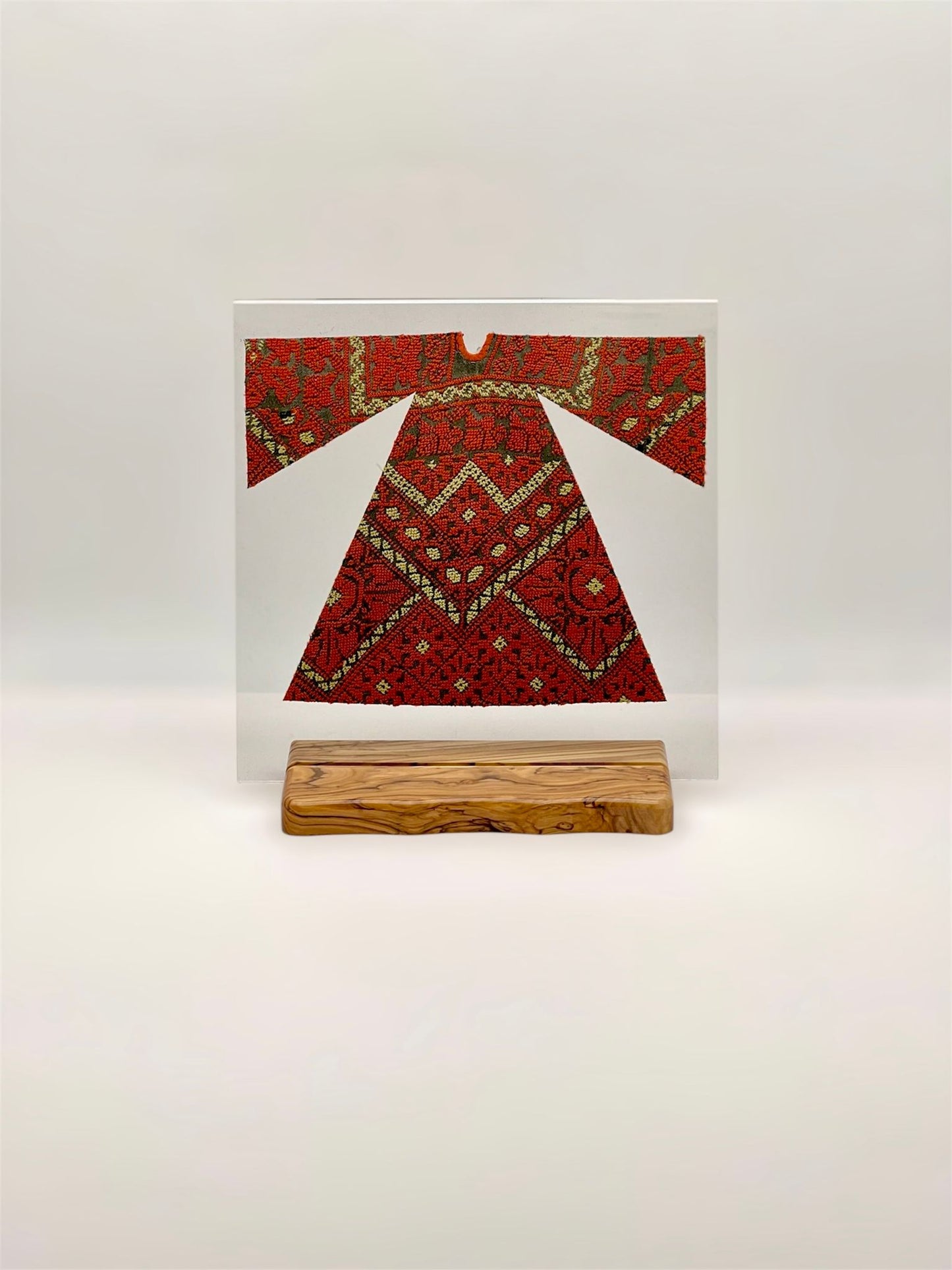 Ramallah Thub on acrylic with olive wood stand