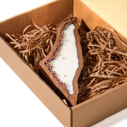 Wooden Palestine Map Candle