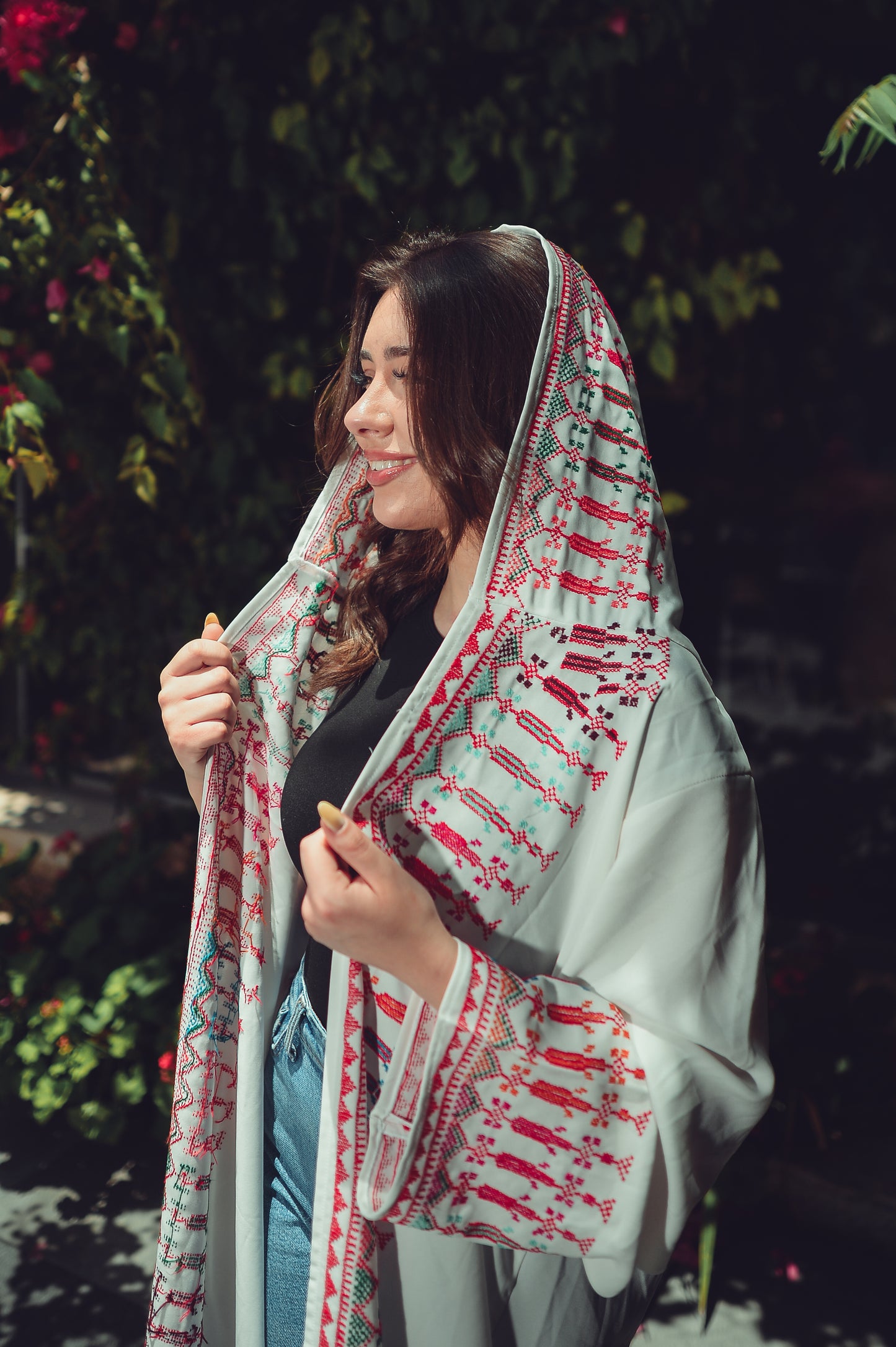 White Embroidered Abaya
