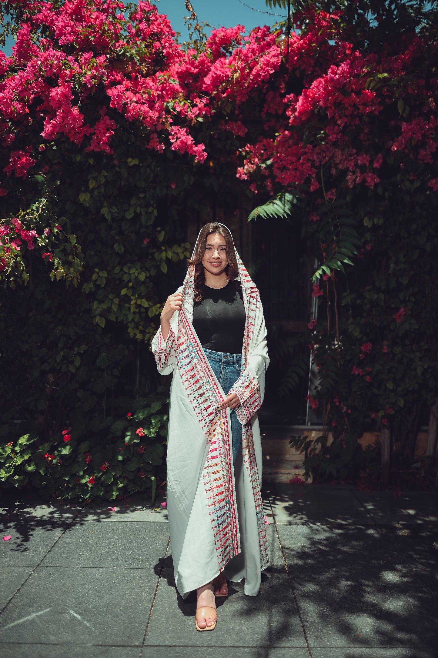 White Embroidered Abaya