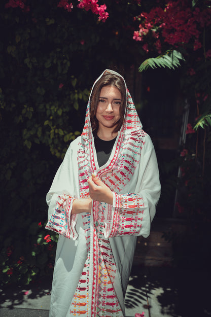 White Embroidered Abaya