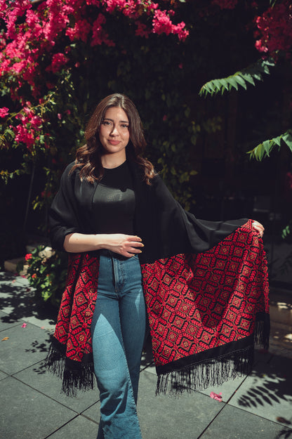 Hand-Embroidered Rectangular Shawl