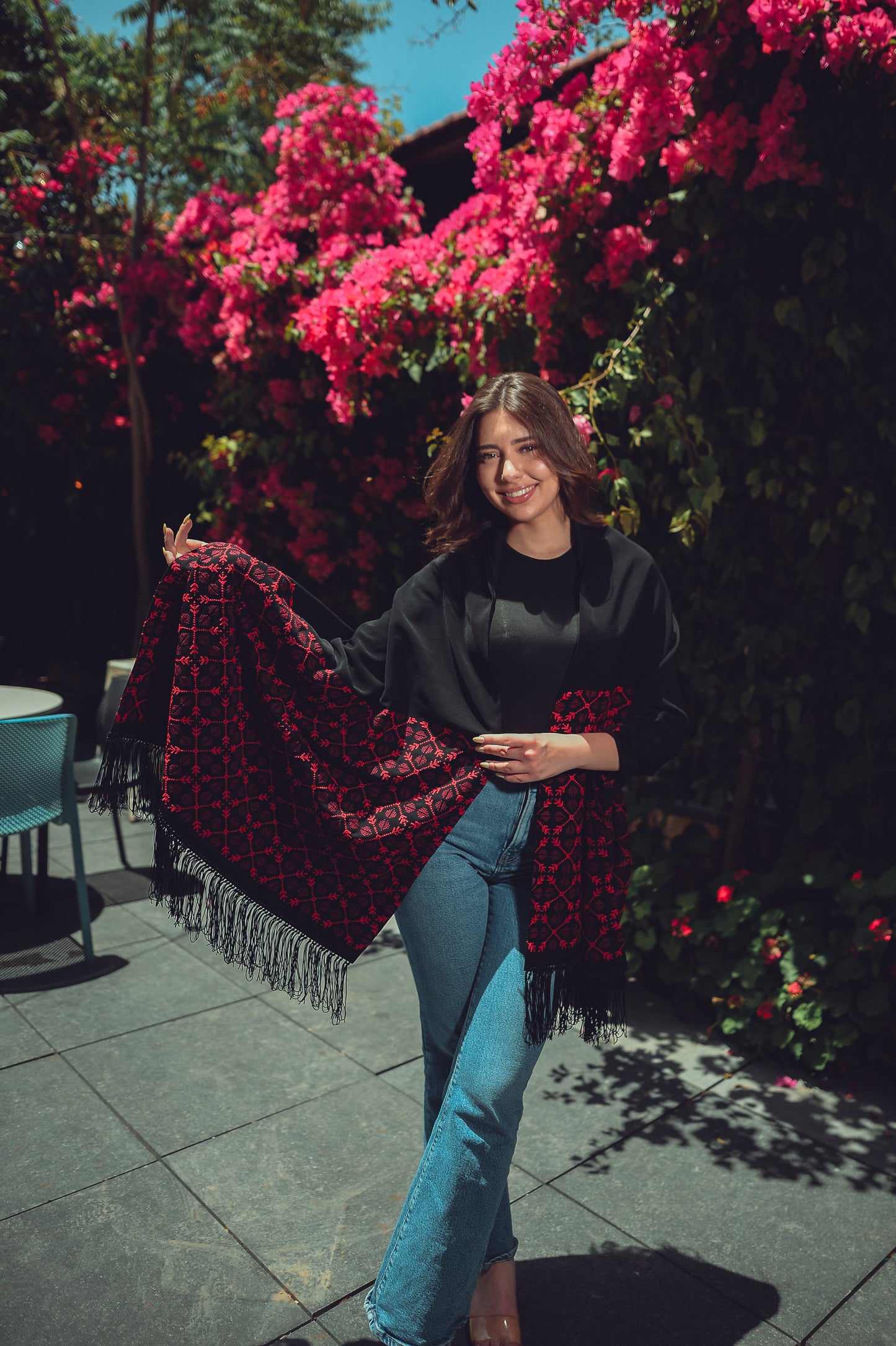 Hand-Embroidered Rectangular Shawl