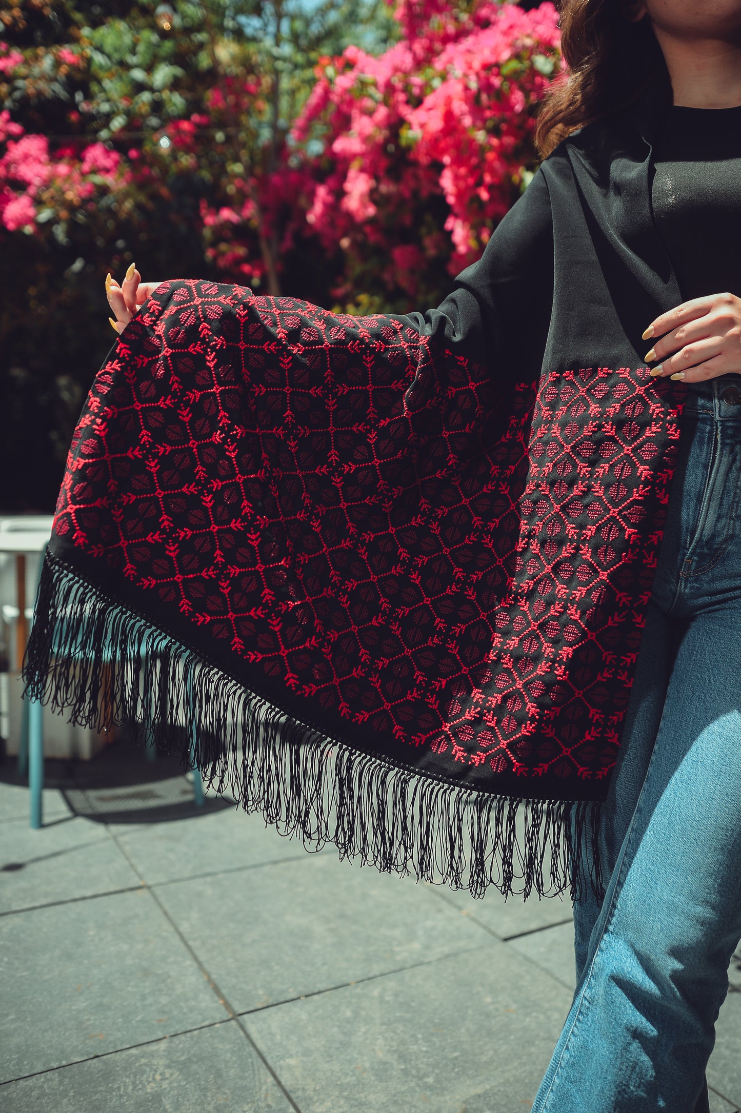 Hand-Embroidered Rectangular Shawl