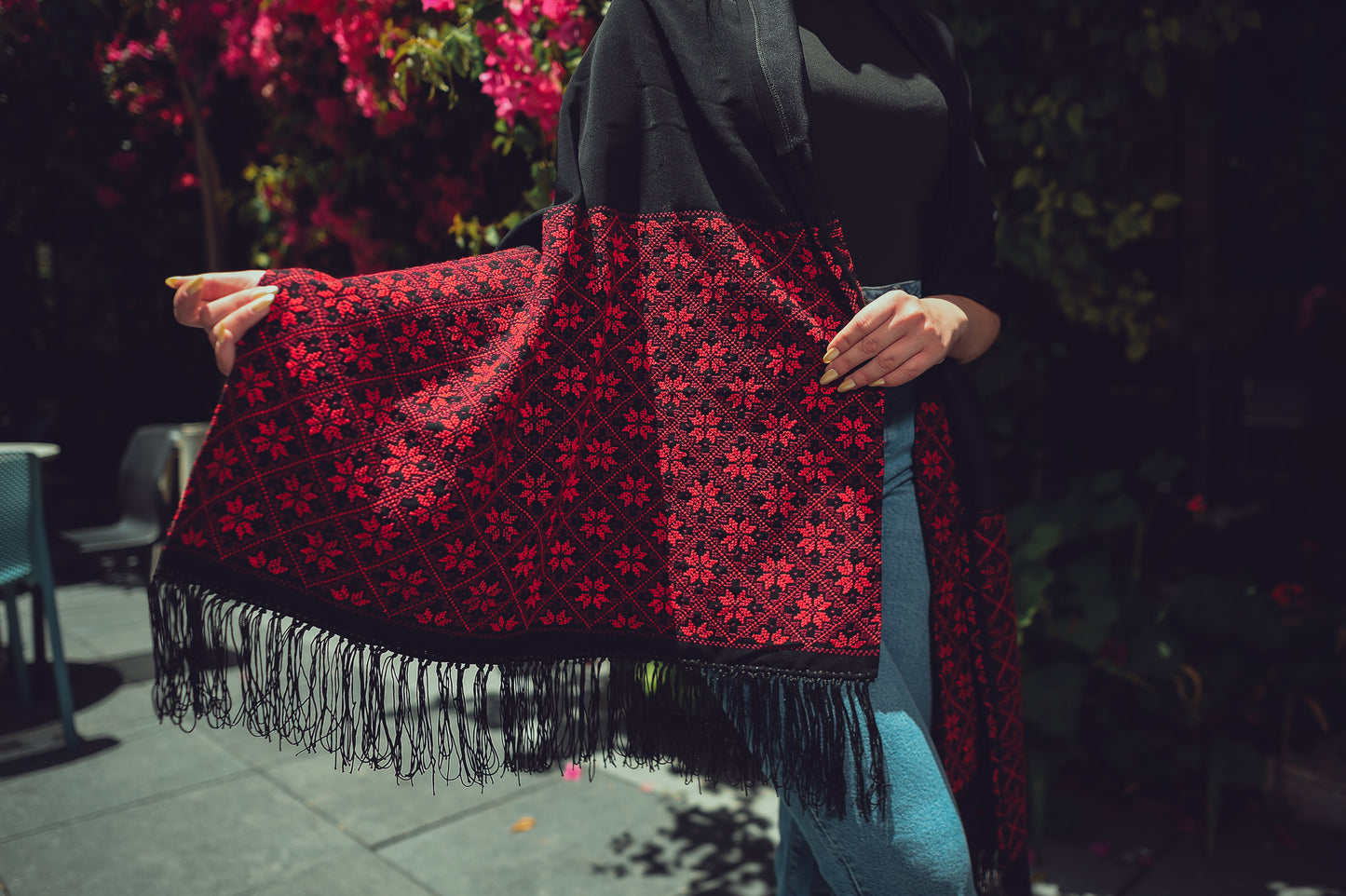 Hand-Embroidered Rectangular Shawl
