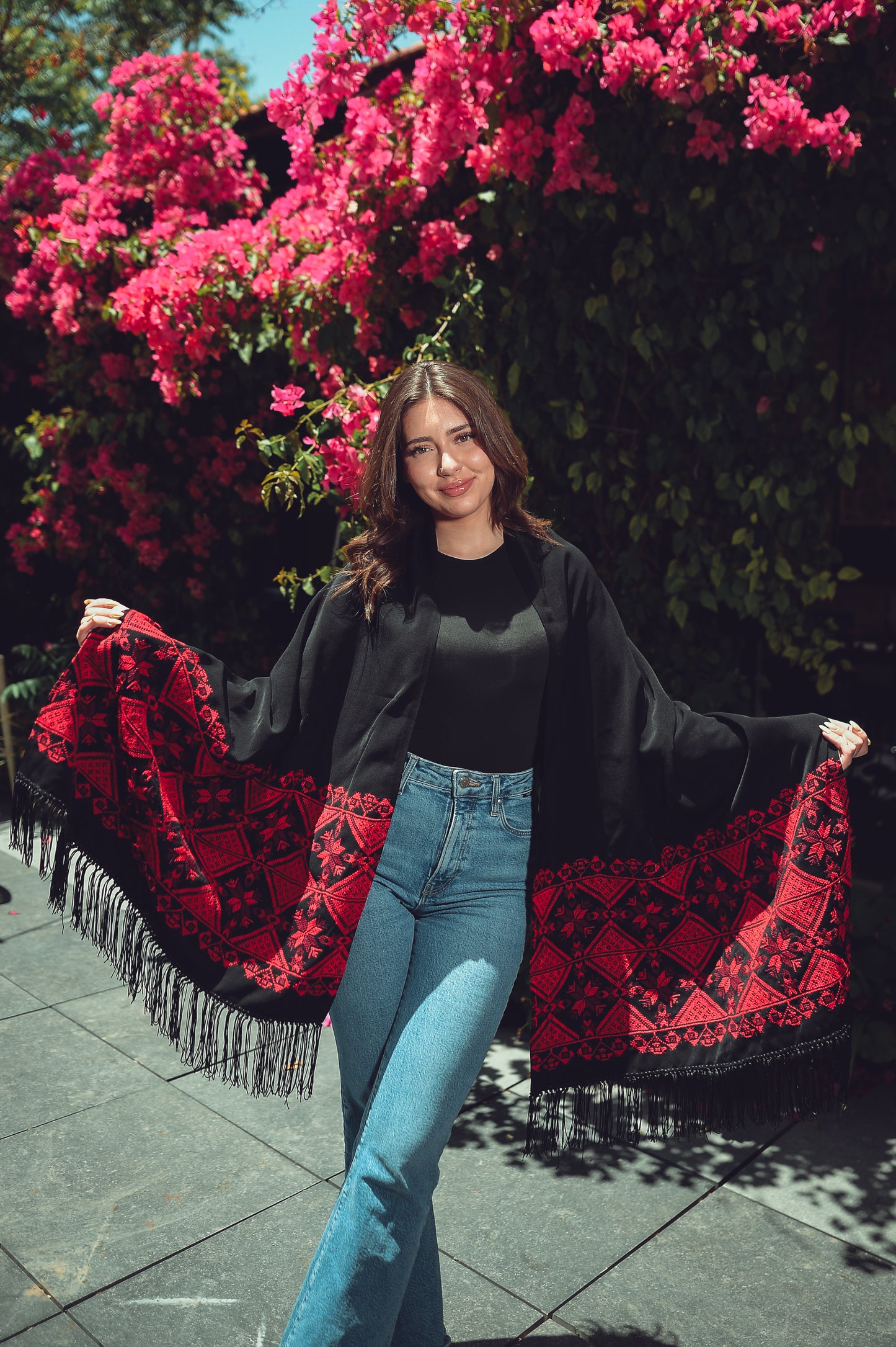 Hand-Embroidered Rectangular Shawl