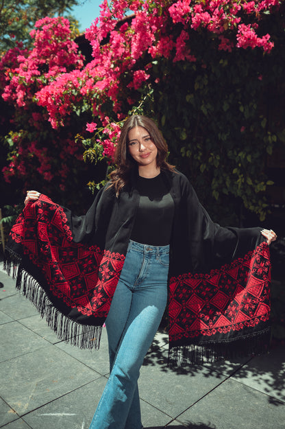 Hand-Embroidered Rectangular Shawl