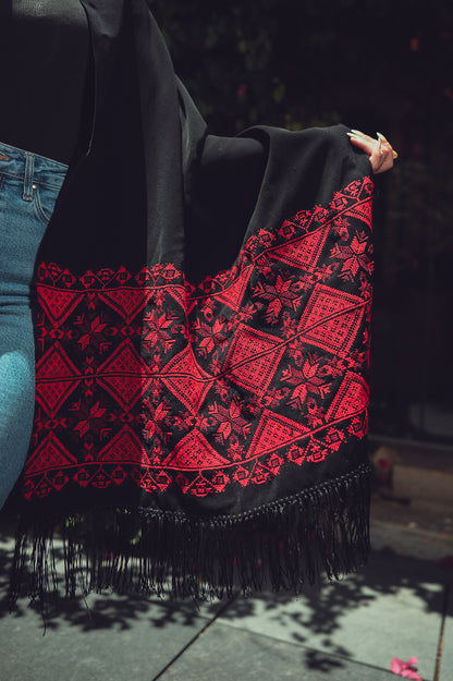 Hand-Embroidered Rectangular Shawl