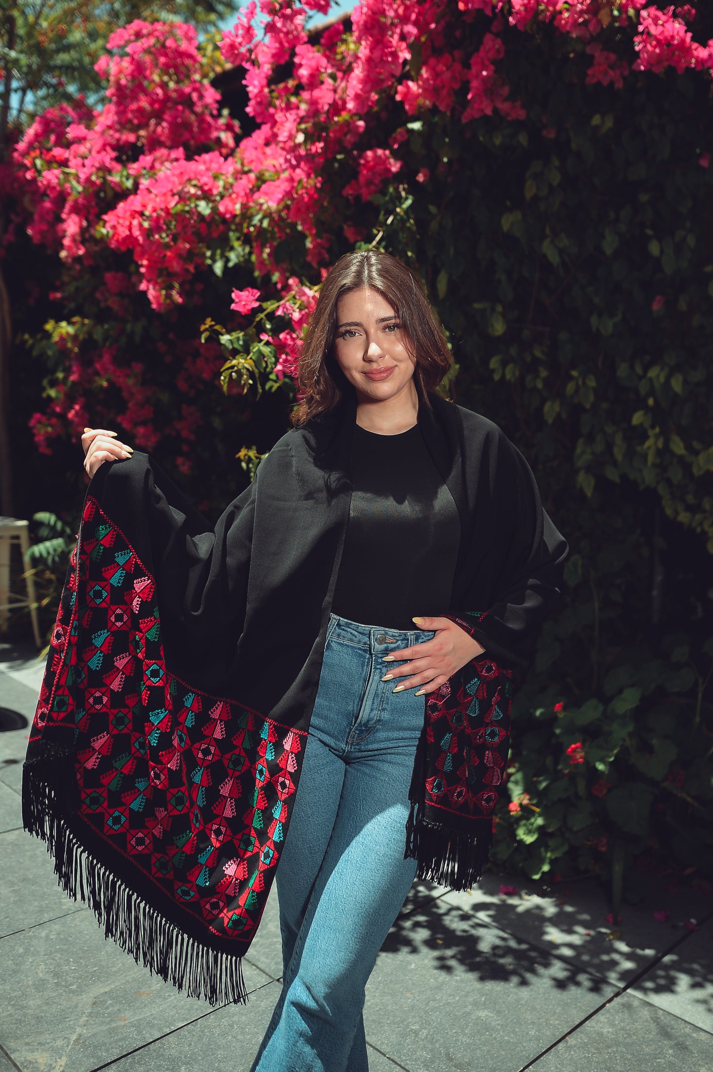 Hand-Embroidered Rectangular Shawl