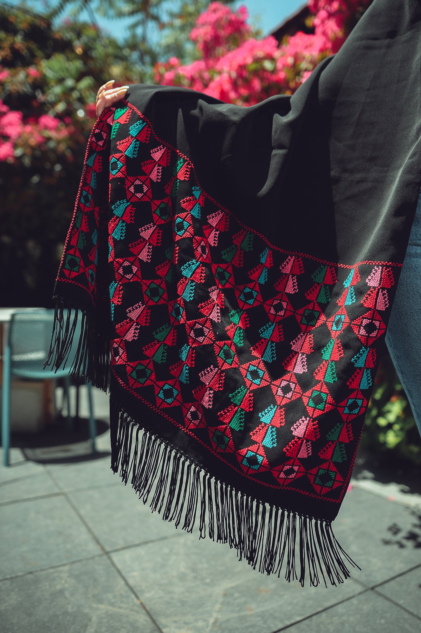 Hand-Embroidered Rectangular Shawl