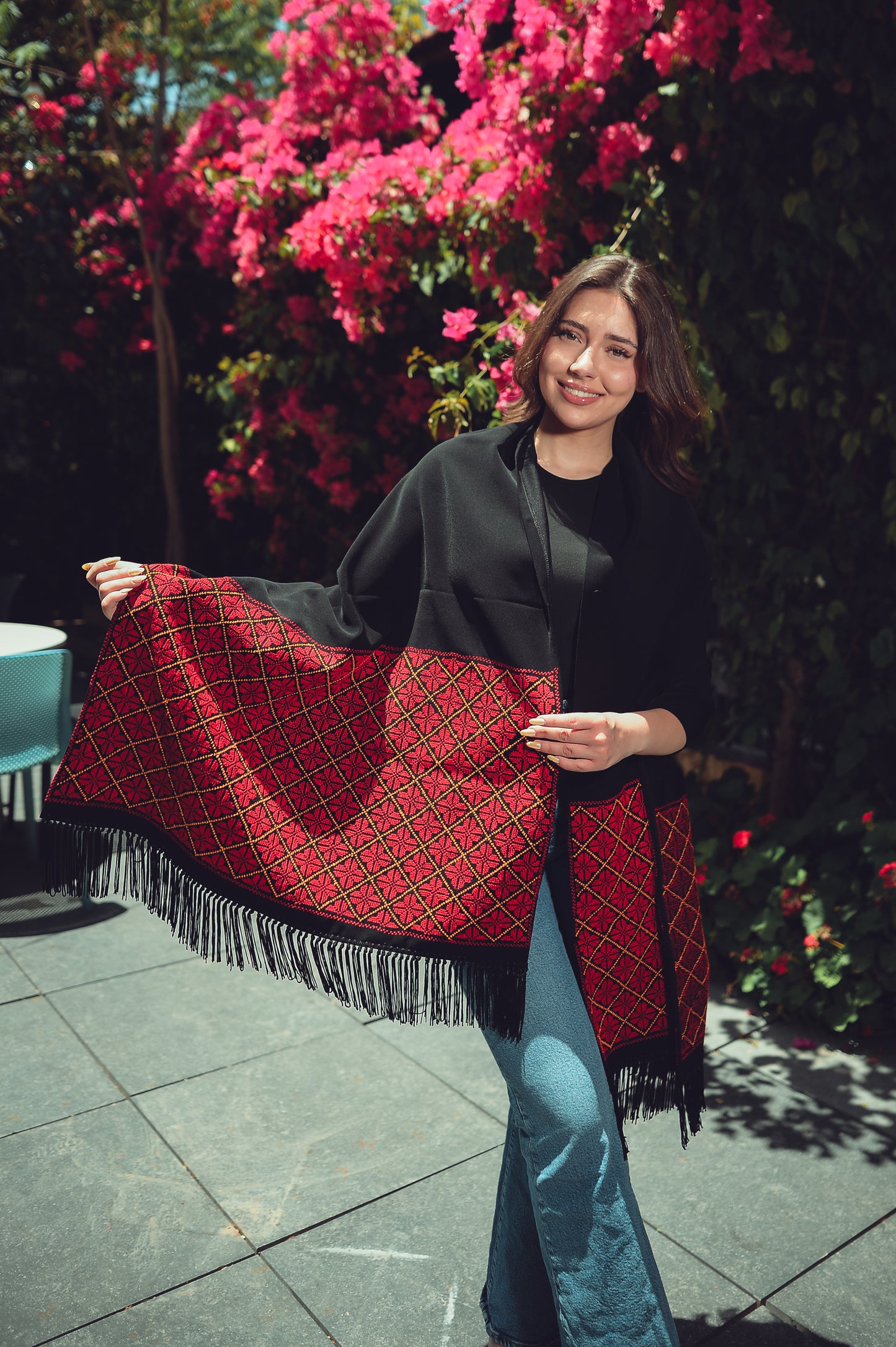 Hand-Embroidered Rectangular Shawl