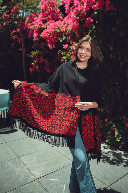 Hand-Embroidered Rectangular Shawl