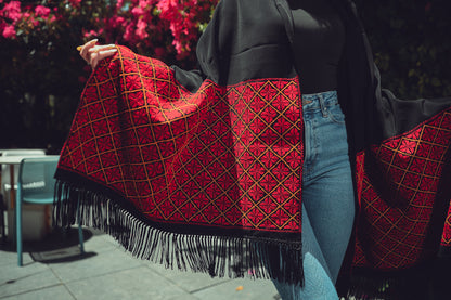 Hand-Embroidered Rectangular Shawl