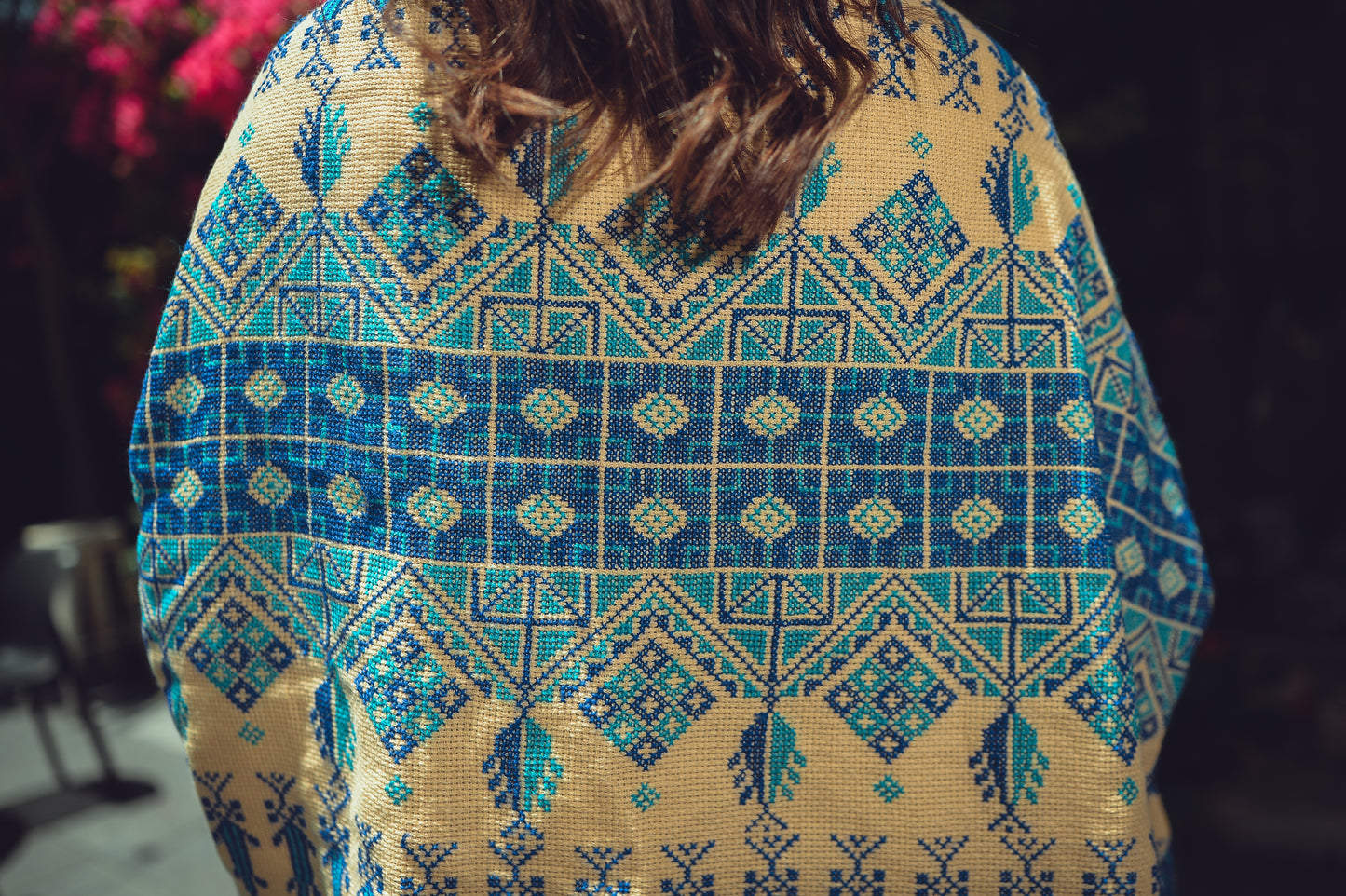 Hand-Embroidered Rectangular Shawl