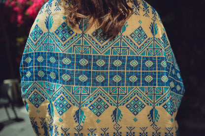 Hand-Embroidered Rectangular Shawl