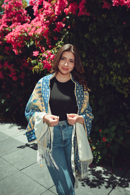Hand-Embroidered Rectangular Shawl