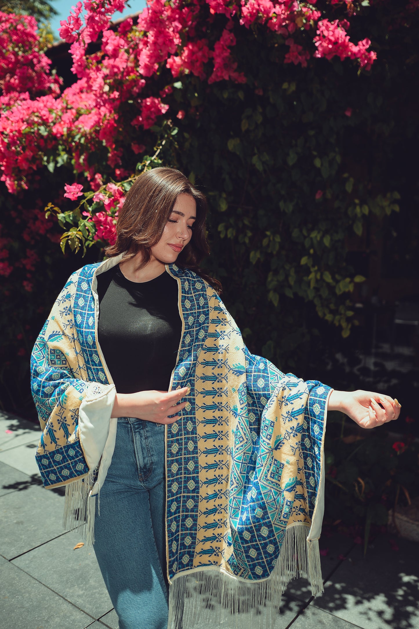 Hand-Embroidered Rectangular Shawl