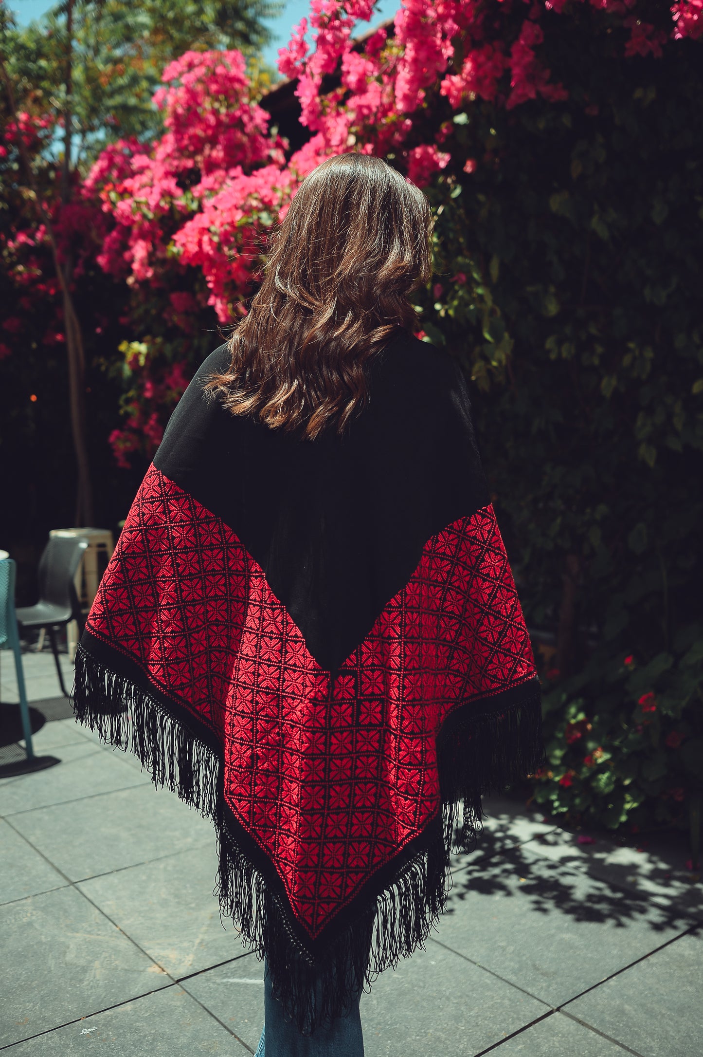 Hand-Embroidered Triangular Shawl