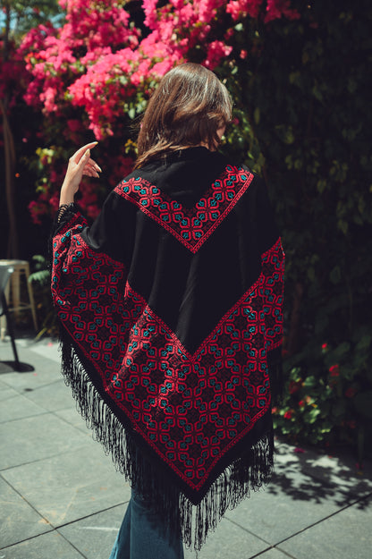 Hand-Embroidered Triangular Shawl