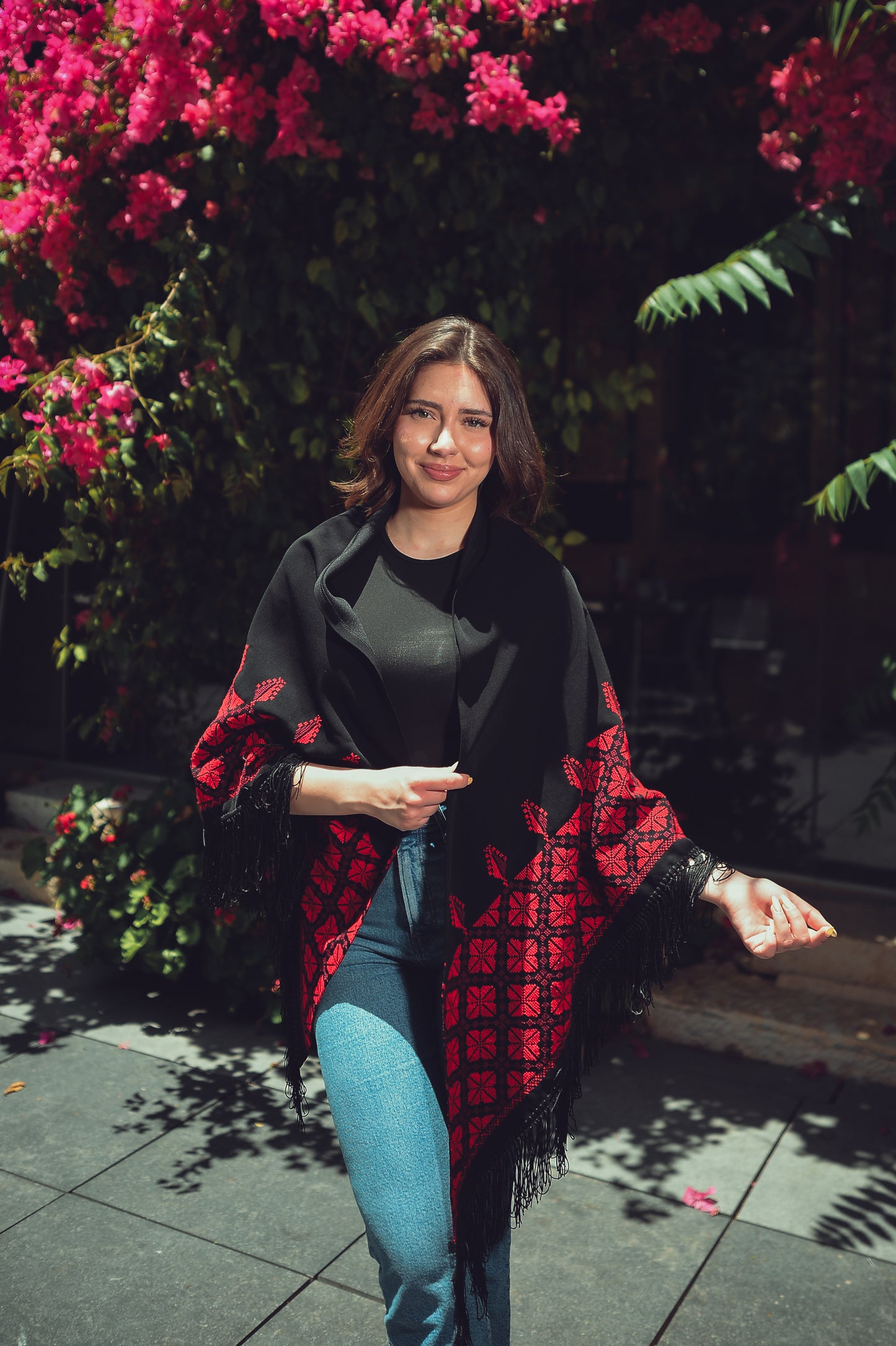 Hand-Embroidered Triangular Shawl