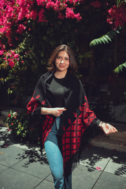 Hand-Embroidered Triangular Shawl