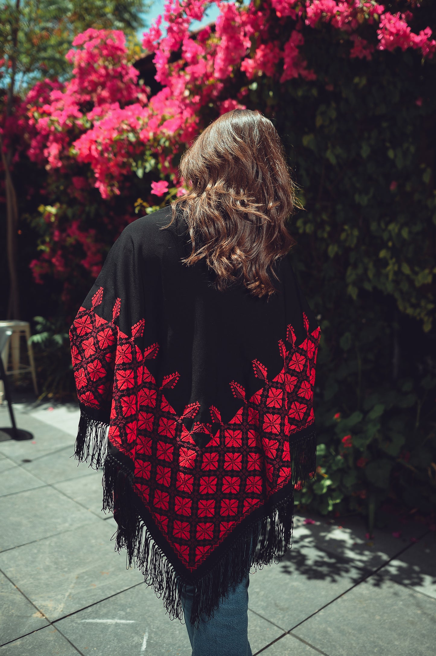 Hand-Embroidered Triangular Shawl