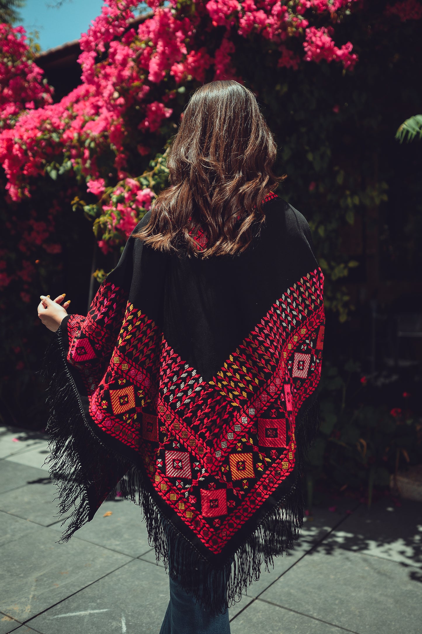 Hand-Embroidered Triangular Shawl