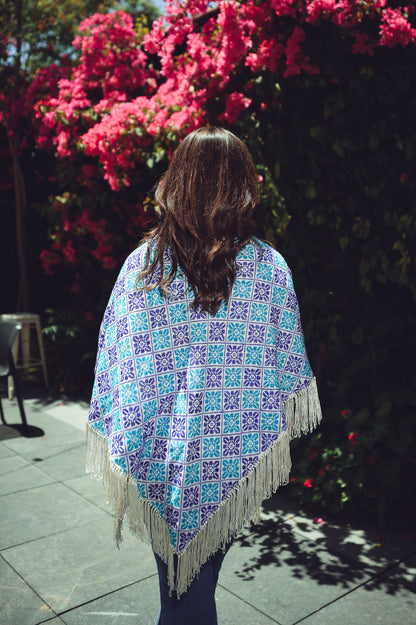 Hand-Embroidered Triangular Shawl