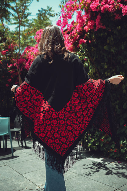 Hand-Embroidered Triangular Shawl