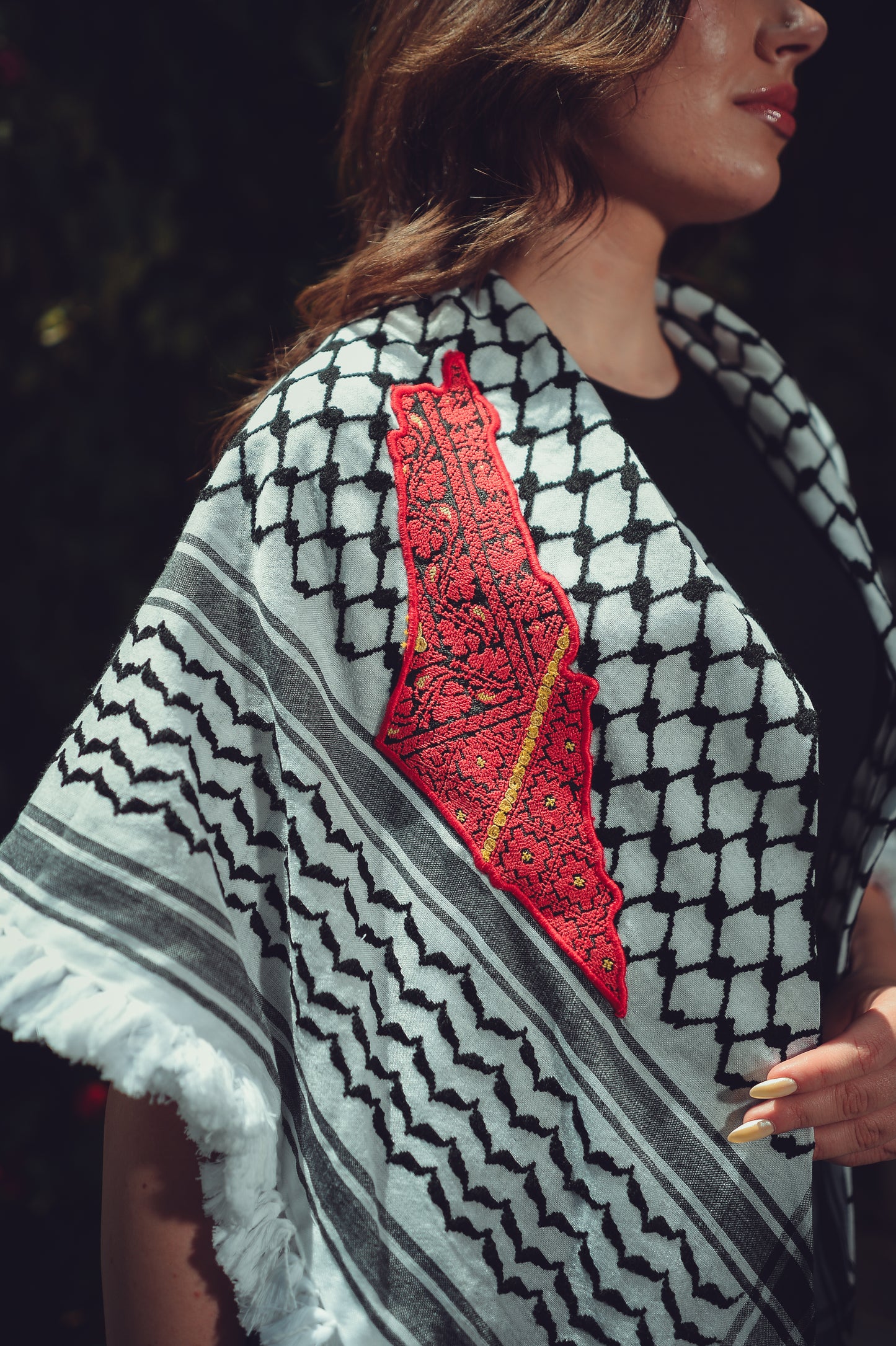 Palestinian Kuffiyeh Map Embroidery